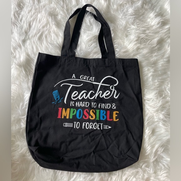 Handbags - Teacher Tote Bag | Black Tote Bag for Teachers - Brand New